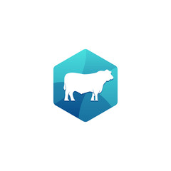 Cow icon, geometry design vector illustration template