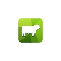 Cow icon, geometry design vector illustration template