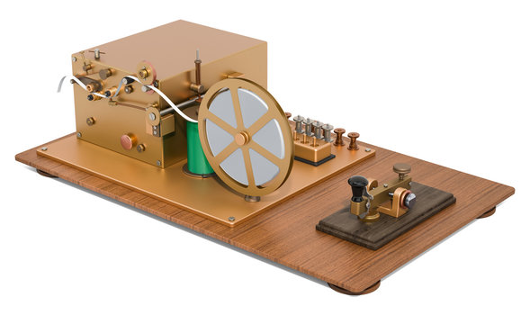 Morse code telegraphy device, 3D rendering