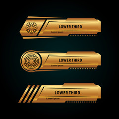 Modern lower third collection gold color Vector