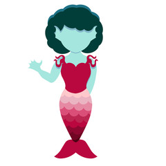 Vector cute mermaid colorful isolated