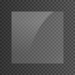 The texture of glass, mirrors, windows. Square glass plate. Light effect for a picture or a mirror. Beautiful realistic reflection. The interior of the house.