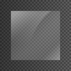 The texture of glass, mirrors, windows. Square glass plate. Light effect for a picture or a mirror. Beautiful realistic reflection. The interior of the house.