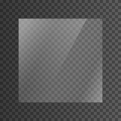 The texture of glass, mirrors, windows. Square glass plate. Light effect for a picture or a mirror. Beautiful realistic reflection. The interior of the house.