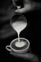cappuccino in black and white