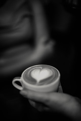 cappuccino in black and white