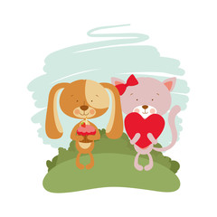 card of celebration with animals