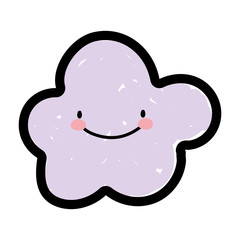 Isolated cloud draw design vector illustration