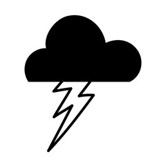 Isolated cloud with thunder design