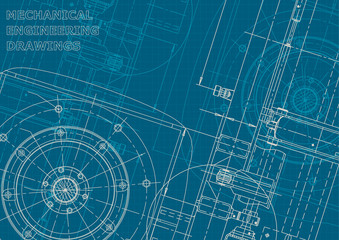 Blueprint. Corporate style. Instrument-making drawings