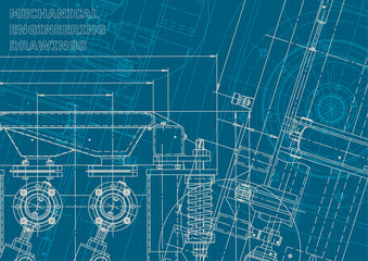 Blueprint. Corporate style. Instrument-making drawings