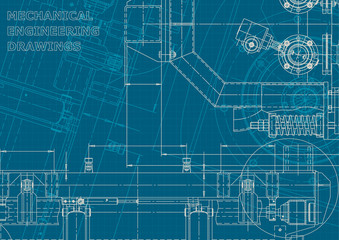 Fototapeta premium Blueprint. Corporate style. Instrument-making drawings