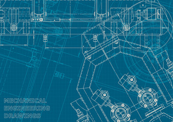 Blueprint. Corporate style. Instrument-making drawings