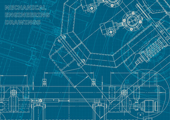 Blueprint. Corporate style. Instrument-making drawings