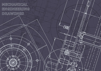 Fototapeta premium Cover flyer background. Instrument-making drawings. Abstract