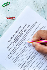 Filling Purchase agreement form