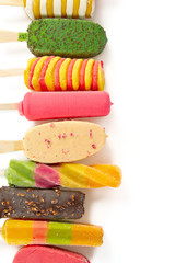 assortment of ice cream isolated on white