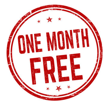 One month free sign or stamp