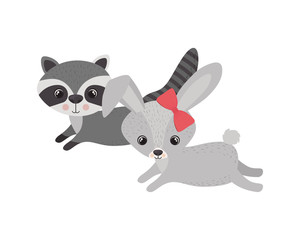 card of celebration with animals on white background