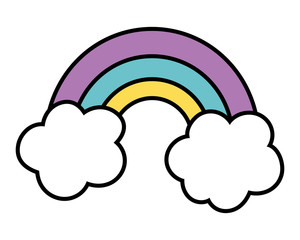 Rainbow with cloud draw design