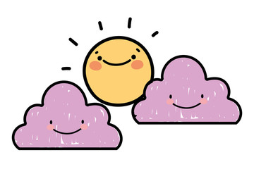 Isolated sun draw cartoon vector design