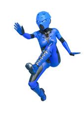 super soldier female action jump