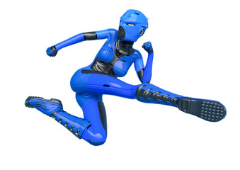 super soldier female is kicking