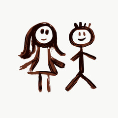 Vector icons Male and female public washroom door lavatory. Ladies and gents restroom or woman and man bathroom