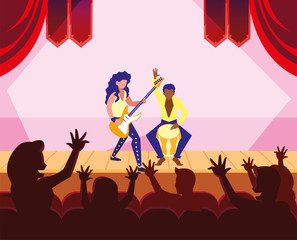 Obraz premium people musicians concert event design