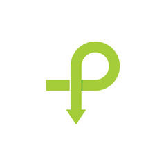 Obraz premium letter p simple overlap design logo vector