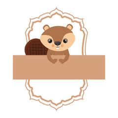 cute and adorable chipmunk with frame