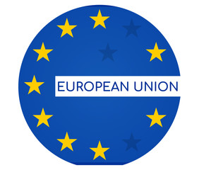 European Union symbol icon 3d-illustration isolated on white