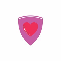 love shield symbol vector