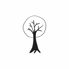 hand drawn trunk tree dead design symbol vector