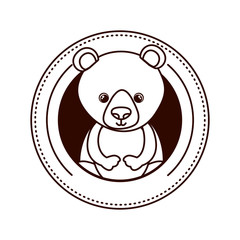 cute and adorable bear with circular frame