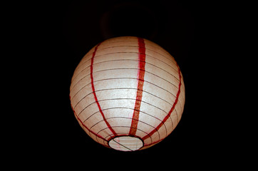 A chinese red lamp on black background