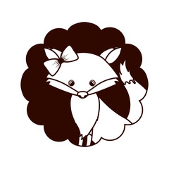 cute and adorable fox with frame