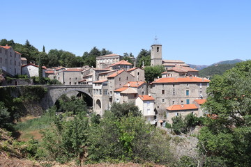 Fototapeta na wymiar Village de Saint André de Majencoules dans les Cévennes 