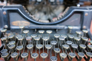 Close up of a Vintage Typewriter Machine