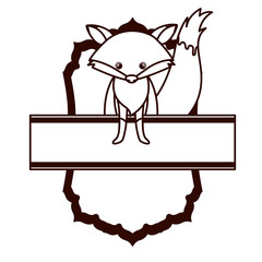cute and adorable fox with frame