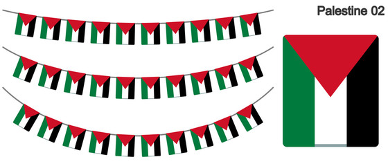 Obraz premium パレスチナの国旗のガーラーンド ベクターデータ（bunting garland）