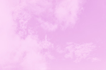 Light soft pink sky background. Beautiful romantic sky with cirrocumulus clouds