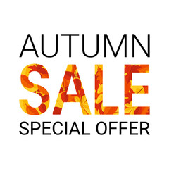 Fall sale promotion design in flat style