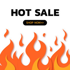 Hot sale concept in paper cut style