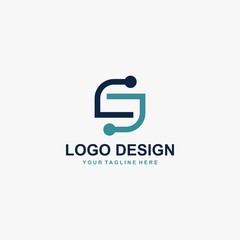 Fototapeta premium Letter S logo design. Monogram S type abstract symbol. Initial S and dot vector icons.