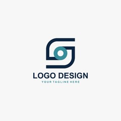 Letter S logo design. Monogram S type abstract symbol. Initial S and dot vector icons.