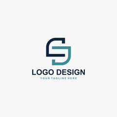 Letter S logo design. Monogram S type abstract symbol. Initial S and dot vector icons.