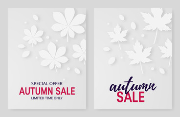 Autumn sale promotion design in paper cut style