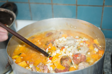 Cooking Andean Locro Stew