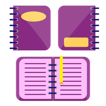 Set of violet notebook
